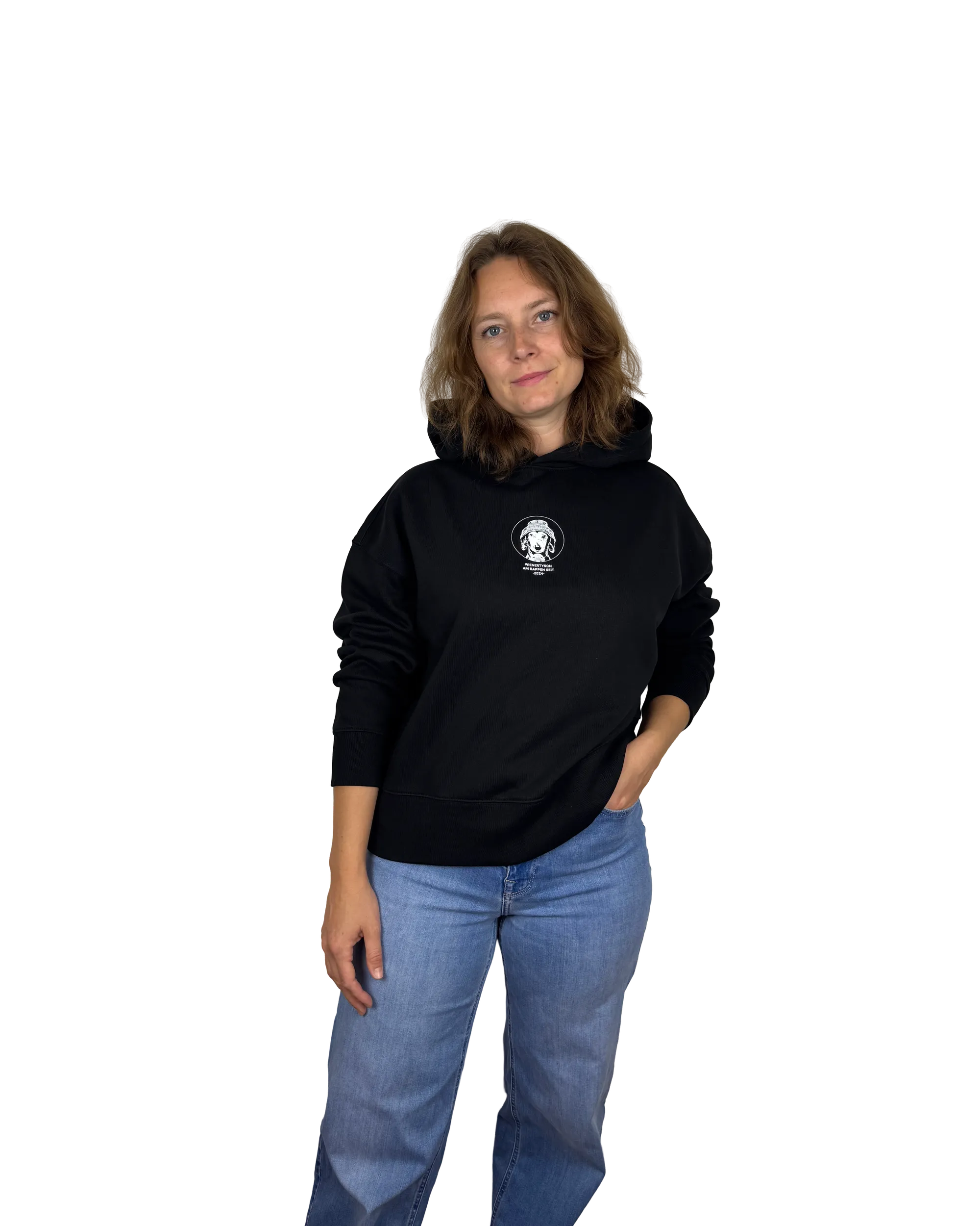 Damen-Modelshot-Unisex-Hoodie-black