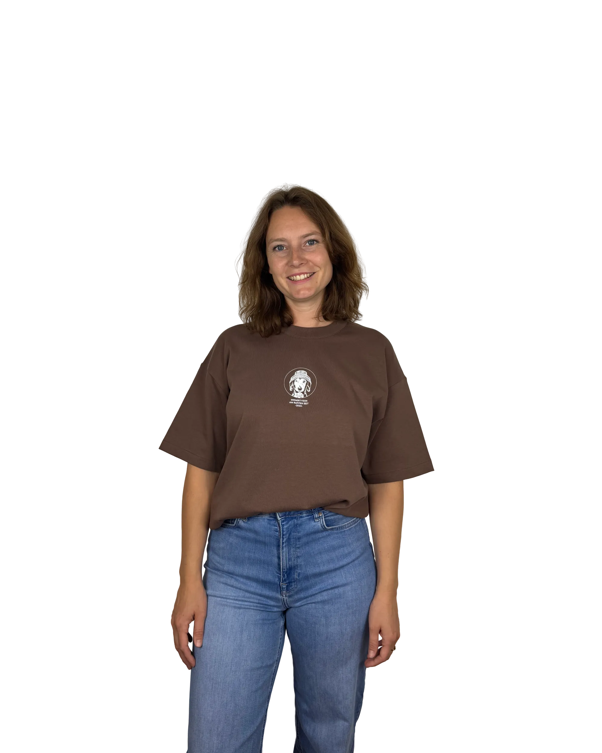 Damen-Modelshot-Unisex-T-Shirt-mocha