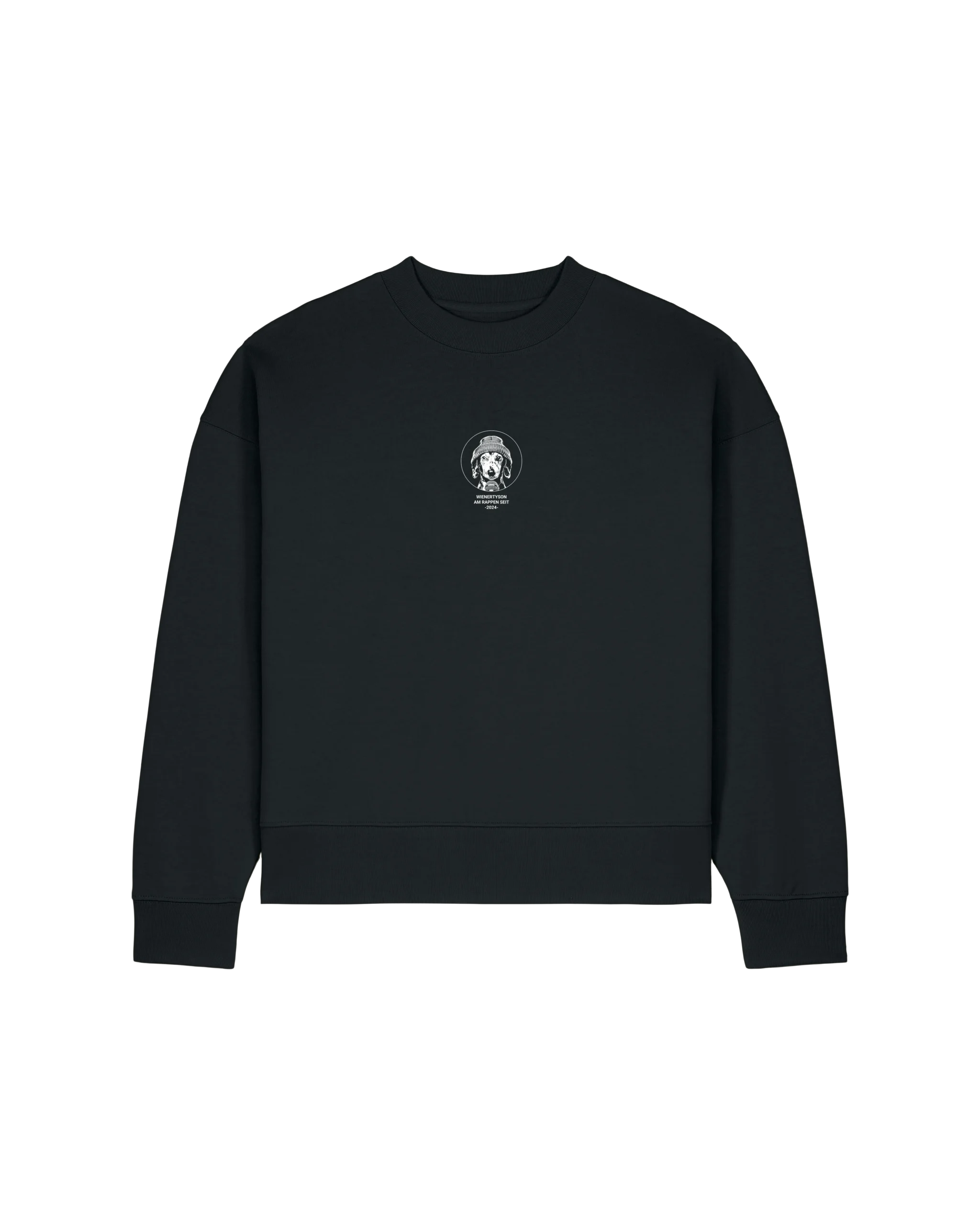 Wienertyson Boxy Crewneck – Unisex Sweater – Streetwear-Essential - black